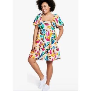 Tabitha Brown x Target dress size small linen colorful botanical summer vacation